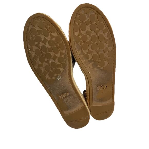 Coach Navy Scallop Edge Signature Jacquard Buckle Closure Dillon Espadrilles-7 - Picture 7 of 7